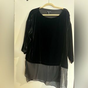 Eileen Fisher velvet & silk tunic. Size L